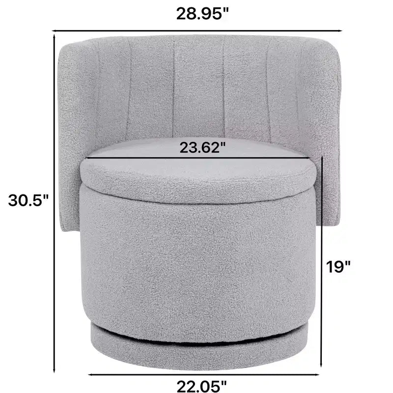 Okak Modern Swivel Accent Chairs, 360 Degree Swivel Back Sofa Chair With Storage Space, Suitable for Bedroom and Living Room