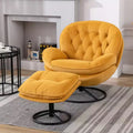 Okak Modern Accent Chairs for Bedroom with Ottoman, Accent Leisure Chair with Cushioned Seat