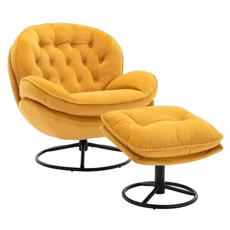 Okak Modern Accent Chairs for Bedroom with Ottoman, Accent Leisure Chair with Cushioned Seat
