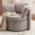 Okak Modern Accent Chairs for Bedroom, Teddy Fabric Swivel and Storage Chair With Back Cushion For Living Room