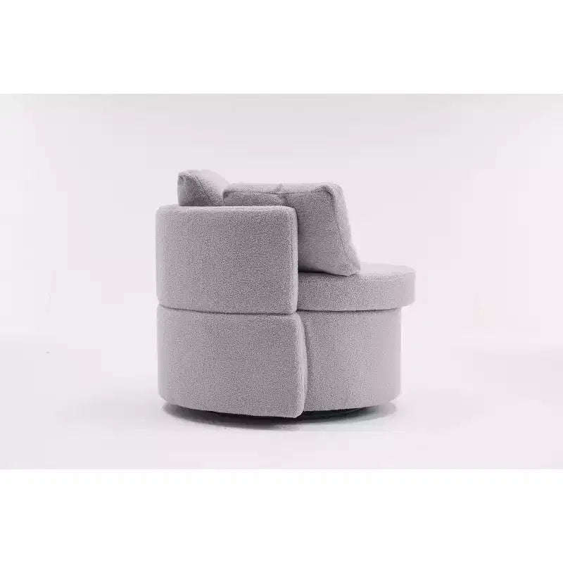 Okak Modern Accent Chairs for Bedroom, Teddy Fabric Swivel and Storage Chair With Back Cushion For Living Room