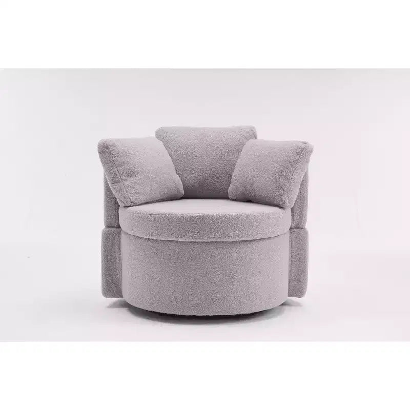 Okak Modern Accent Chairs for Bedroom, Teddy Fabric Swivel and Storage Chair With Back Cushion For Living Room