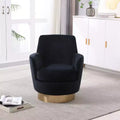 Okak Modern Swivel Barrel Accent Chair, Round Barrel Chairs with Gold Stainless Steel Base, for Living Room Bedroom