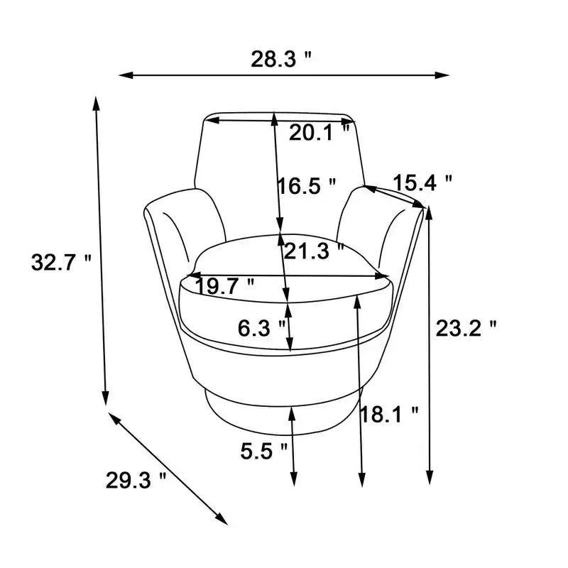 Okak Modern Swivel Barrel Accent Chair, Round Barrel Chairs with Gold Stainless Steel Base, for Living Room Bedroom