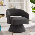 Okak Modern Swivel Accent Chairs for Bedroom, Upholstered Velvet Round Accent Chairs, 360 Degree Comfy Swivel Chair with Open Backrest