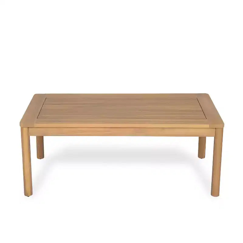 Christopher Knight Home Jacinda Loveseat et table basse d'extérieur rustiques rembourrés avec panneaux à lattes