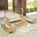 Christopher Knight Home Jacinda 5 Piece Ourdoor Rustic Upholstered Seating Set with Slat Design