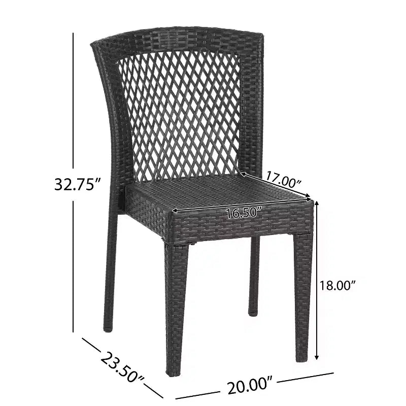 Christopher Knight Home Ashton Salon de jardin 3 pièces empilable en osier, Multibrown