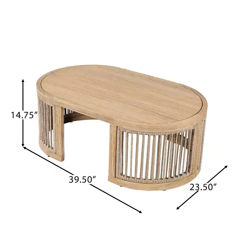 Christopher Knight Home Bonita Ensemble de sièges d'extérieur 4 pièces en corde tressée et bois d'acacia avec coussins