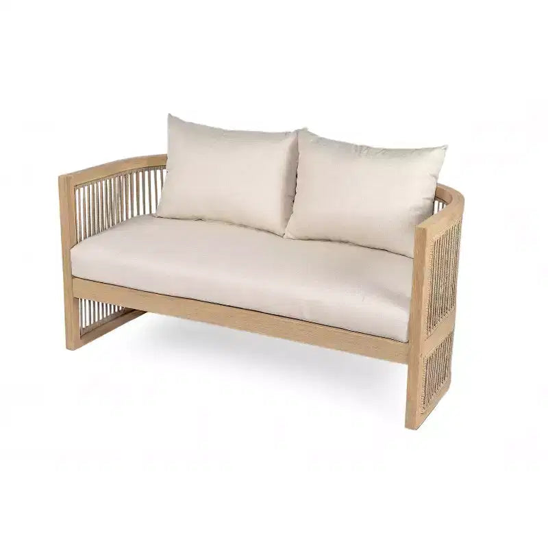 Christopher Knight Home Bonita Ensemble de sièges d'extérieur 4 pièces en corde tressée et bois d'acacia avec coussins