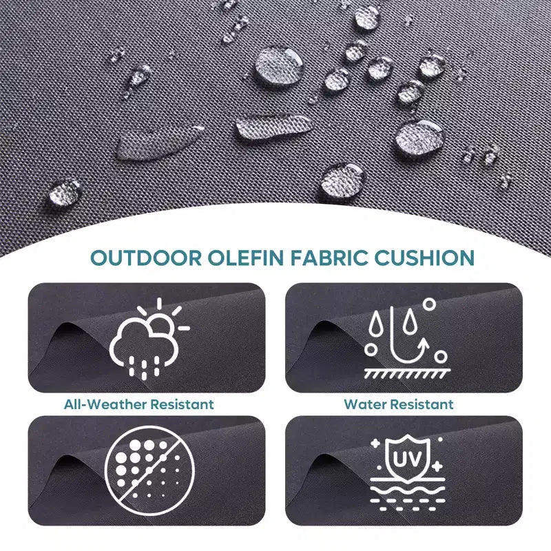 Ensemble de meubles de patio Bestier, 5 pièces, ensemble de conversation en osier pour jardin, ensemble de canapés d'extérieur avec coussin épais de 4,5 po et pouf, jardin