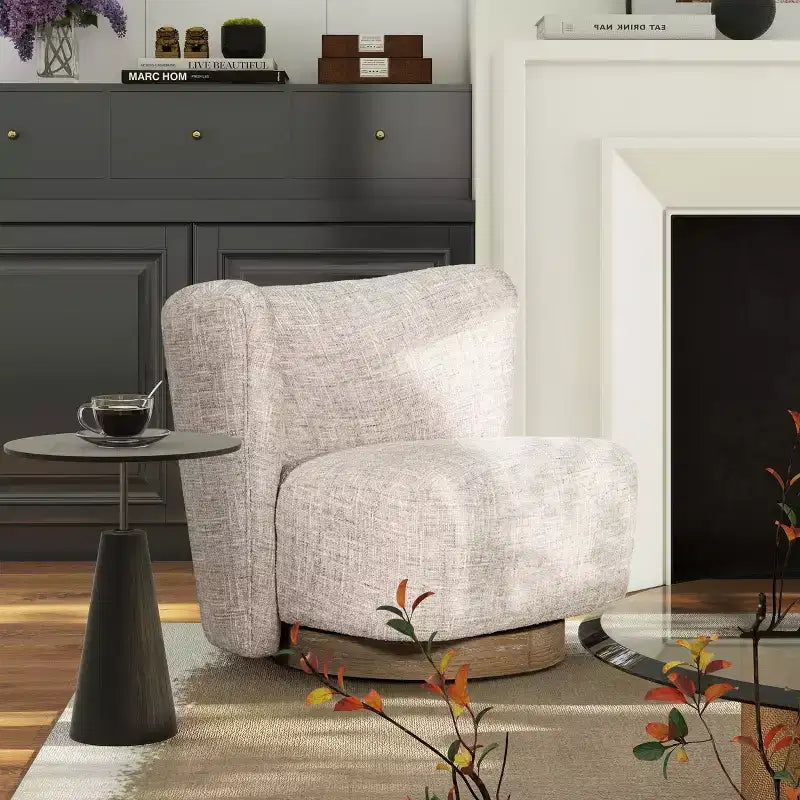 Fauteuil pivotant moderne Spenser de Christopher Knight Home, rembourré en chenille, 80 cm