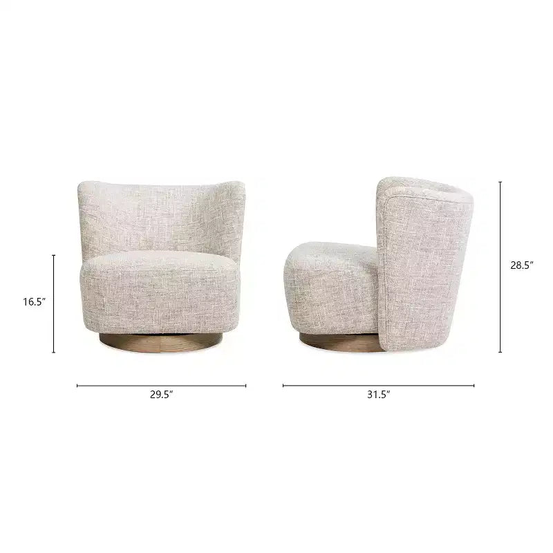 Fauteuil pivotant moderne Spenser de Christopher Knight Home, rembourré en chenille, 80 cm