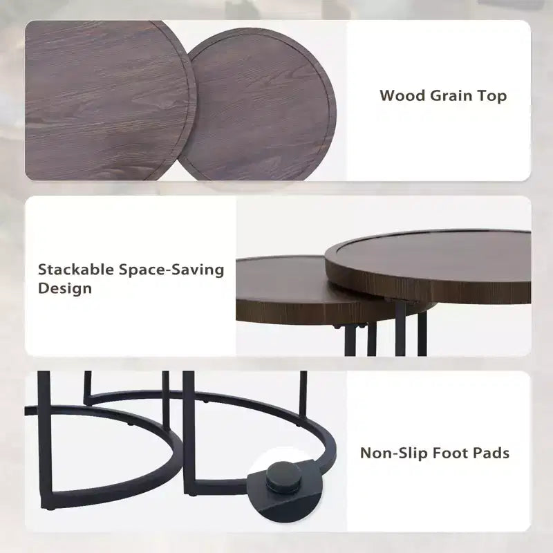 EAGLE PEAK Sunset Dune Ensemble de 6 pièces de mobilier d'extérieur moderne, Salon de jardin en osier aspect bois