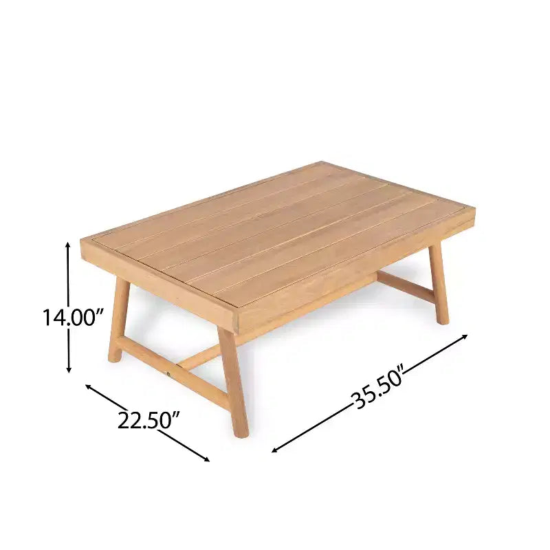 Ensemble de sièges rembourrés d'extérieur en bois d'acacia au design rustique à lattes, 4 pièces, Christopher Knight Home Selina