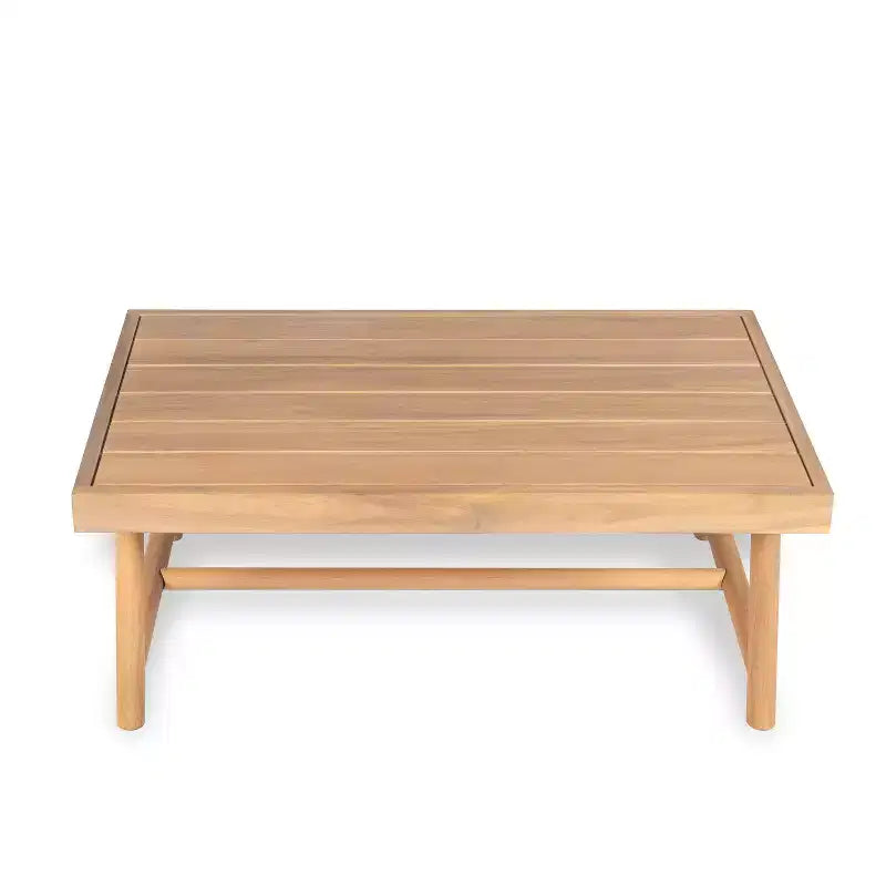 Ensemble de sièges rembourrés d'extérieur en bois d'acacia au design rustique à lattes, 4 pièces, Christopher Knight Home Selina