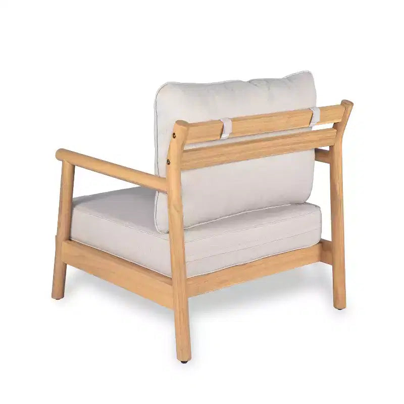 Ensemble de sièges rembourrés d'extérieur en bois d'acacia au design rustique à lattes, 4 pièces, Christopher Knight Home Selina