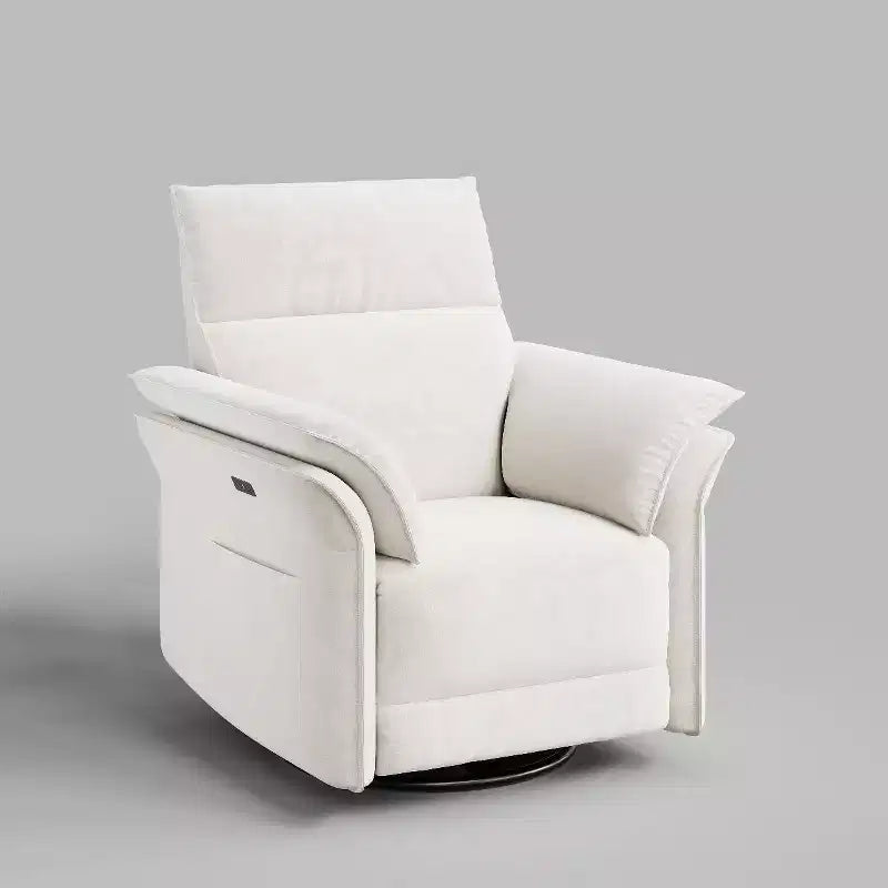 Fauteuil inclinable électrique, fauteuil inclinable, pivotant et coulissant à 270°, fauteuil en cuir PU, poches latérales de rangement et port de chargement USB