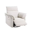 Power recliner, 270  swivel rocking gliding recliner, PU leather upholstered armchair, side storage pockets and USB charging port