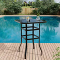 2-Piece Outdoor Swivel Bar Chairs with High Back & Armrests, Weather-Resistant Patio Stools, Counter Height Rotating Chairs for Deck, Lawn & Garden