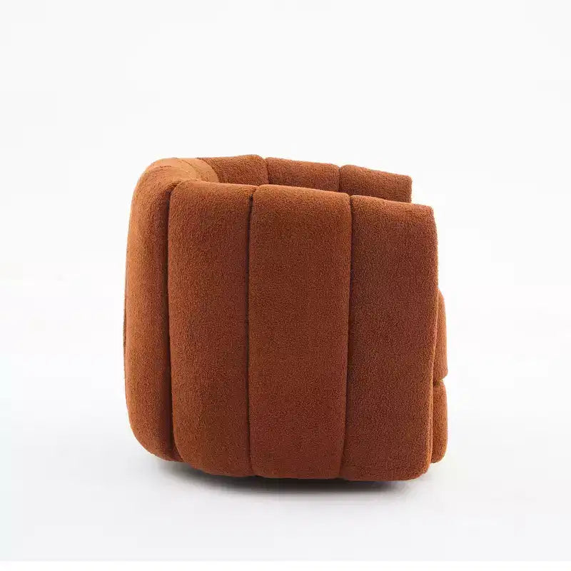 Fauteuil d'appoint pivotant Whisen pour salon, fauteuil confortable avec base latérale en bois, fauteuil d'appoint pivotant luxueux et rembourré
