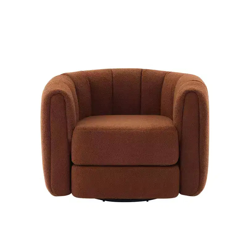 Fauteuil d'appoint pivotant Whisen pour salon, fauteuil confortable avec base latérale en bois, fauteuil d'appoint pivotant luxueux et rembourré