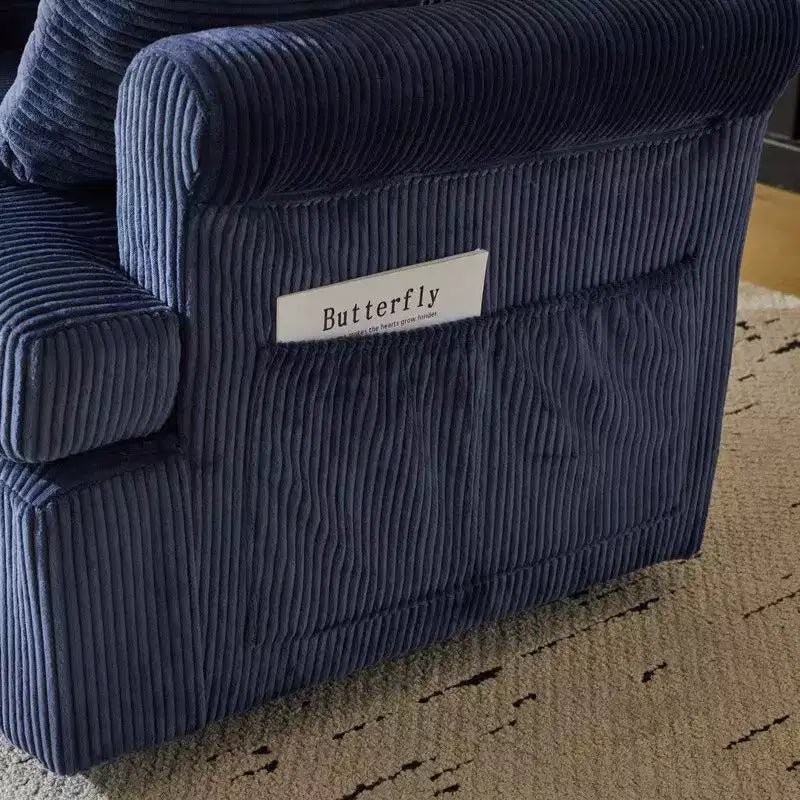Karl Home Beige Corduroy Living Room Swivel Barrel Accent Chair