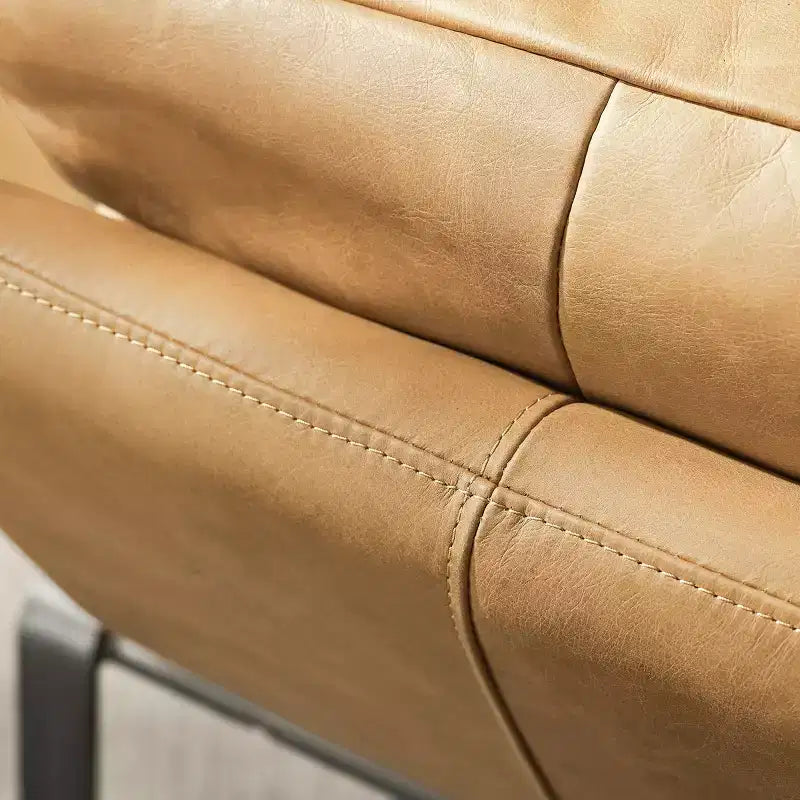 Fauteuil d'appoint confortable et luxueux en cuir véritable Art Leon