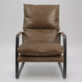 Art Leon Comfortable and Luxury Genuine Leather Accent Lounge Chair
