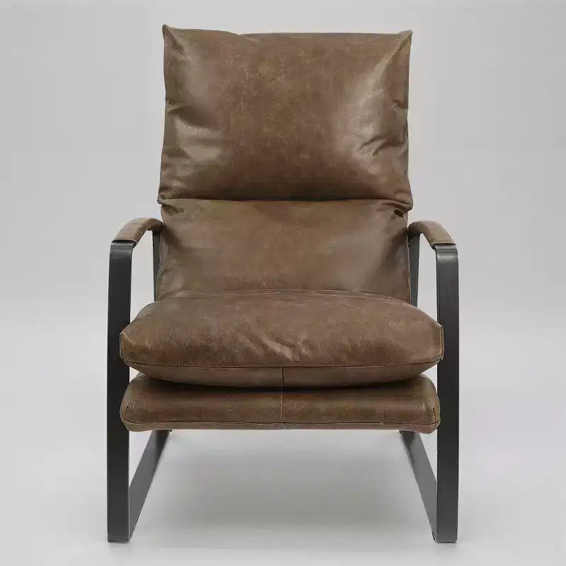 Art Leon Comfortable and Luxury Genuine Leather Accent Lounge Chair