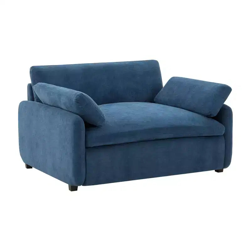 Fauteuil simple Merax en chenille surdimensionné avec assise profonde et coussins décoratifs