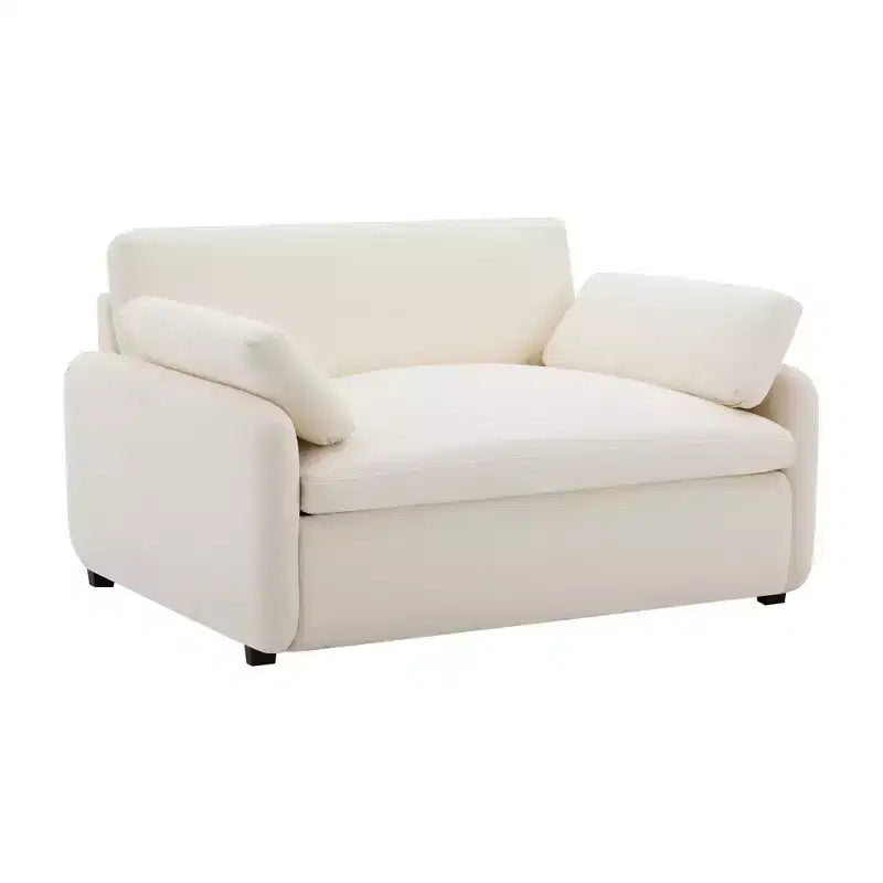 Fauteuil simple Merax en chenille surdimensionné avec assise profonde et coussins décoratifs