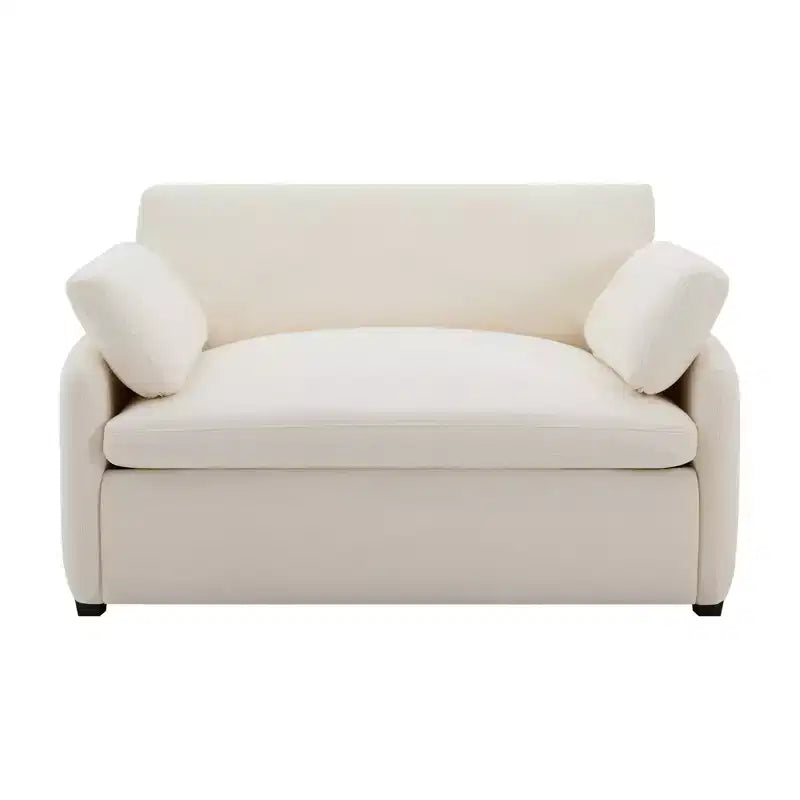 Fauteuil simple Merax en chenille surdimensionné avec assise profonde et coussins décoratifs