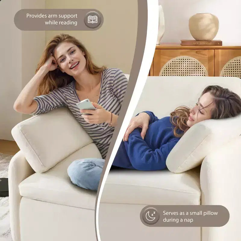 Fauteuil simple Merax en chenille surdimensionné avec assise profonde et coussins décoratifs