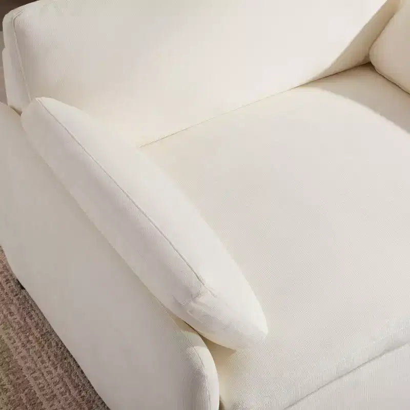 Fauteuil simple Merax en chenille surdimensionné avec assise profonde et coussins décoratifs