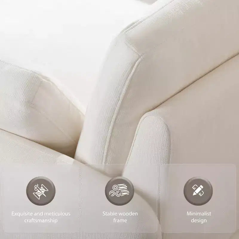 Fauteuil simple Merax en chenille surdimensionné avec assise profonde et coussins décoratifs