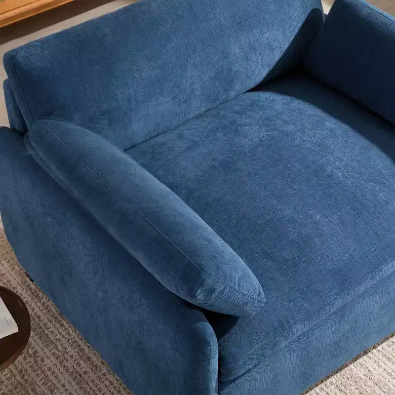 Fauteuil simple Merax en chenille surdimensionné avec assise profonde et coussins décoratifs