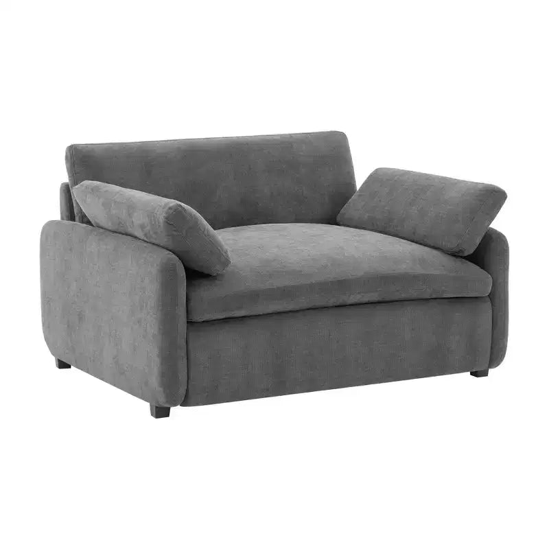 Fauteuil simple Merax en chenille surdimensionné avec assise profonde et coussins décoratifs
