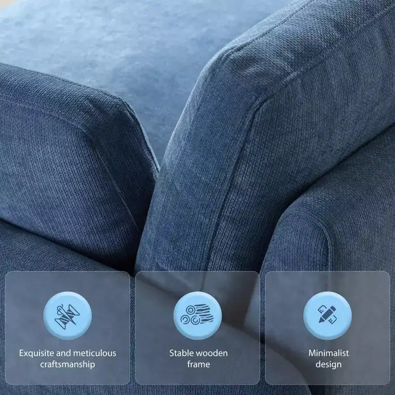 Fauteuil simple Merax en chenille surdimensionné avec assise profonde et coussins décoratifs