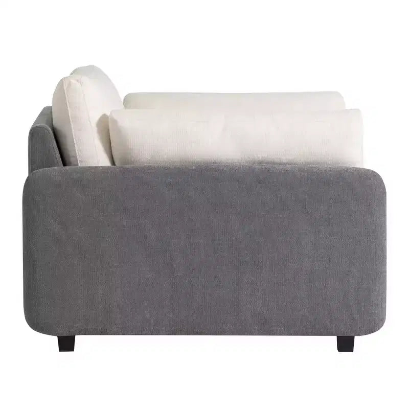 Fauteuil simple Merax en chenille surdimensionné avec assise profonde et coussins décoratifs