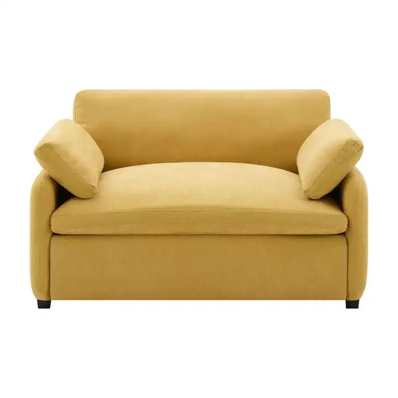 Fauteuil simple Merax en chenille surdimensionné avec assise profonde et coussins décoratifs