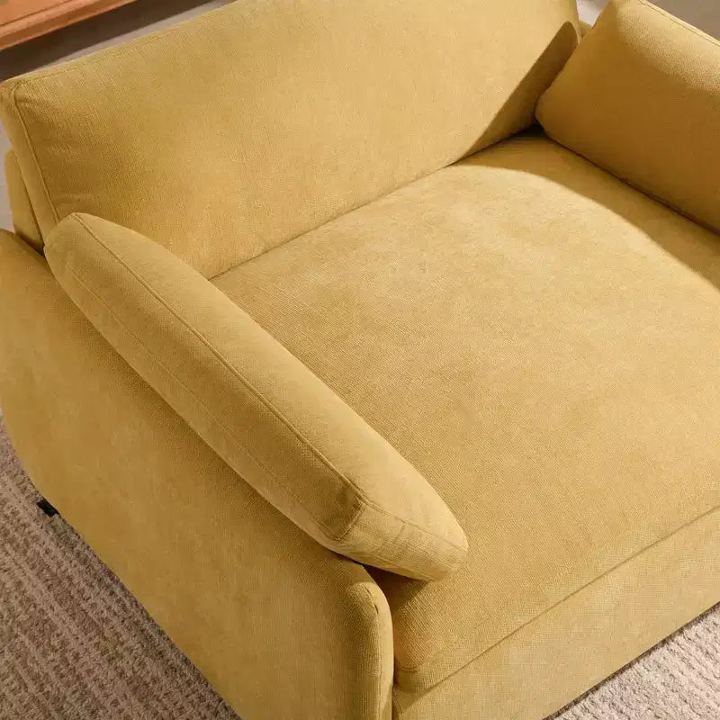 Fauteuil simple Merax en chenille surdimensionné avec assise profonde et coussins décoratifs