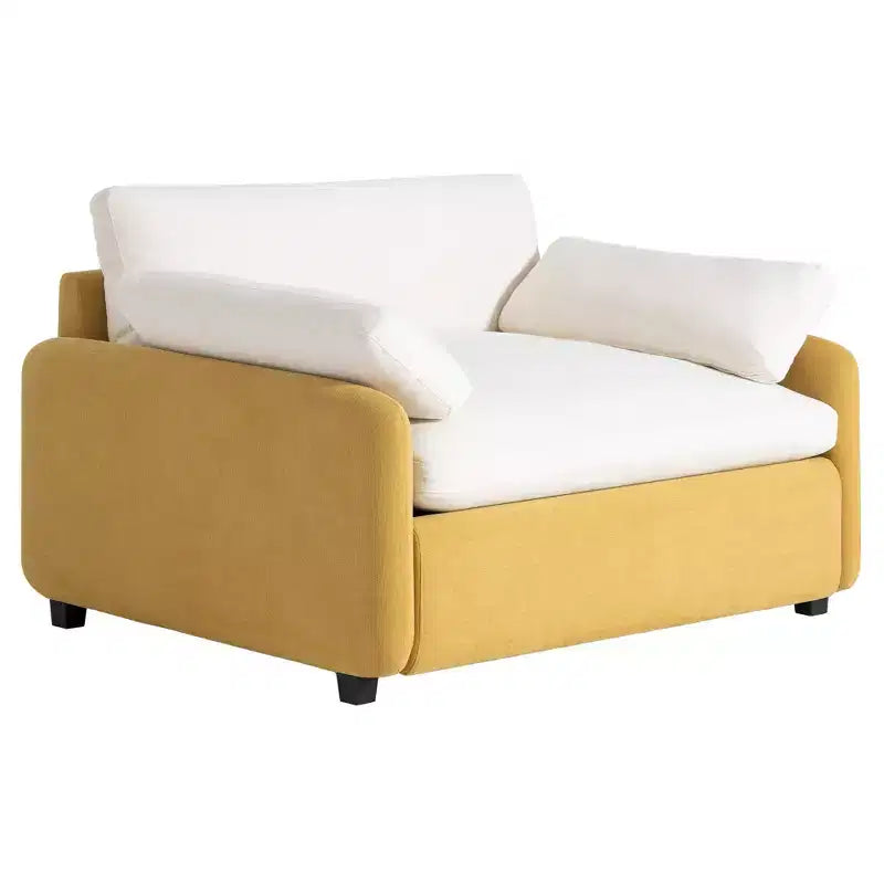 Fauteuil simple Merax en chenille surdimensionné avec assise profonde et coussins décoratifs