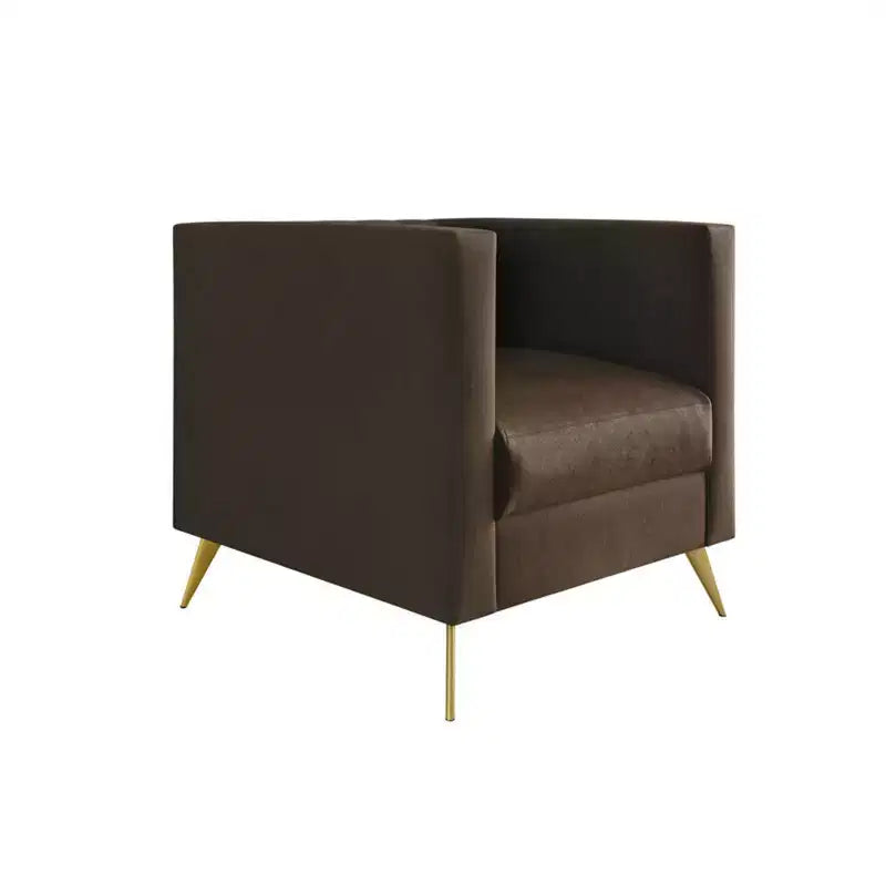 Home Design Weiss Velvet Square Arm Chair