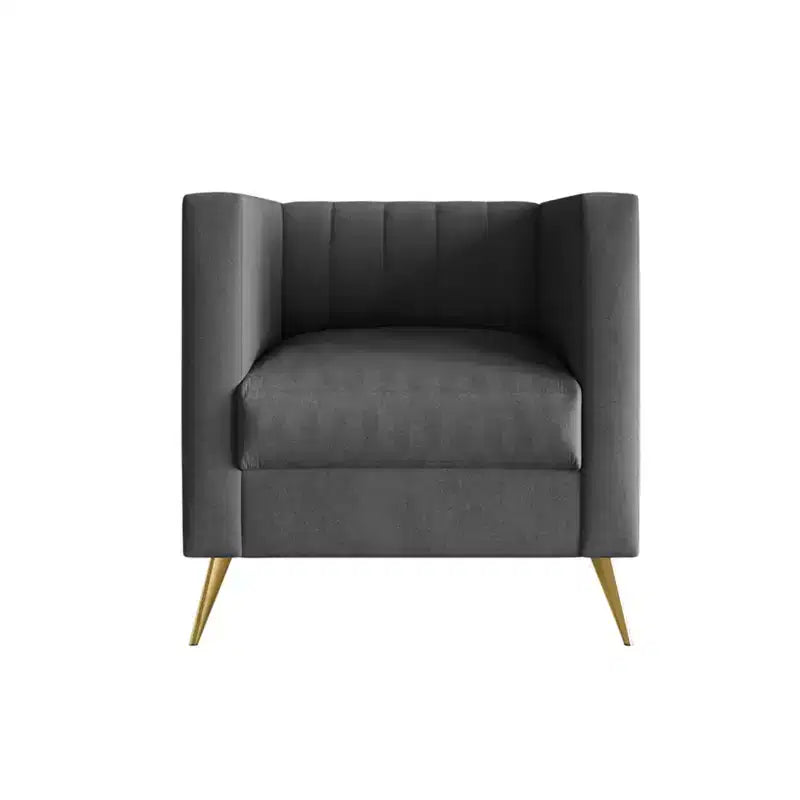 Home Design Weiss Velvet Square Arm Chair