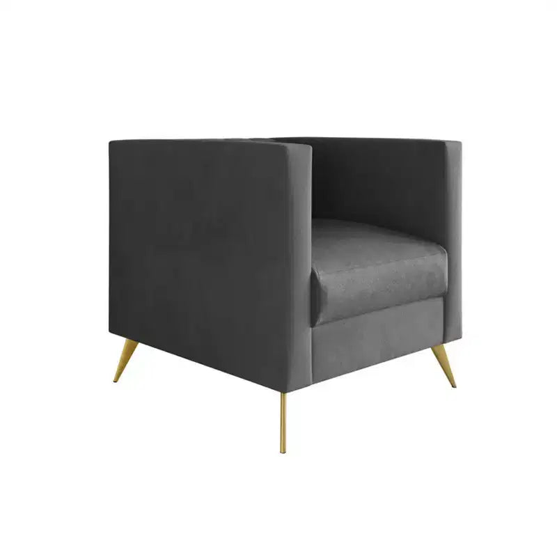 Home Design Weiss Velvet Square Arm Chair