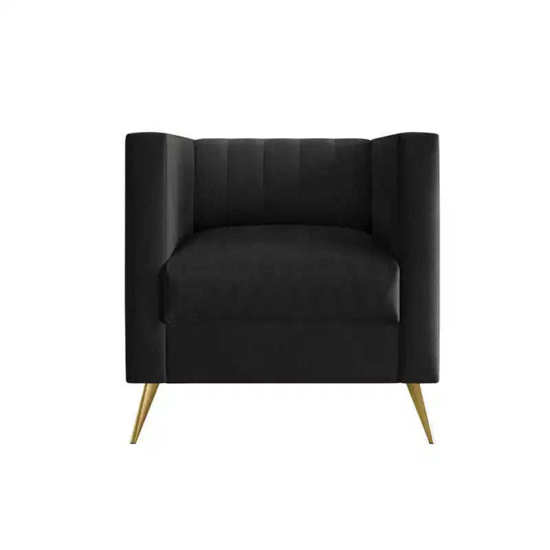 Home Design Weiss Velvet Square Arm Chair