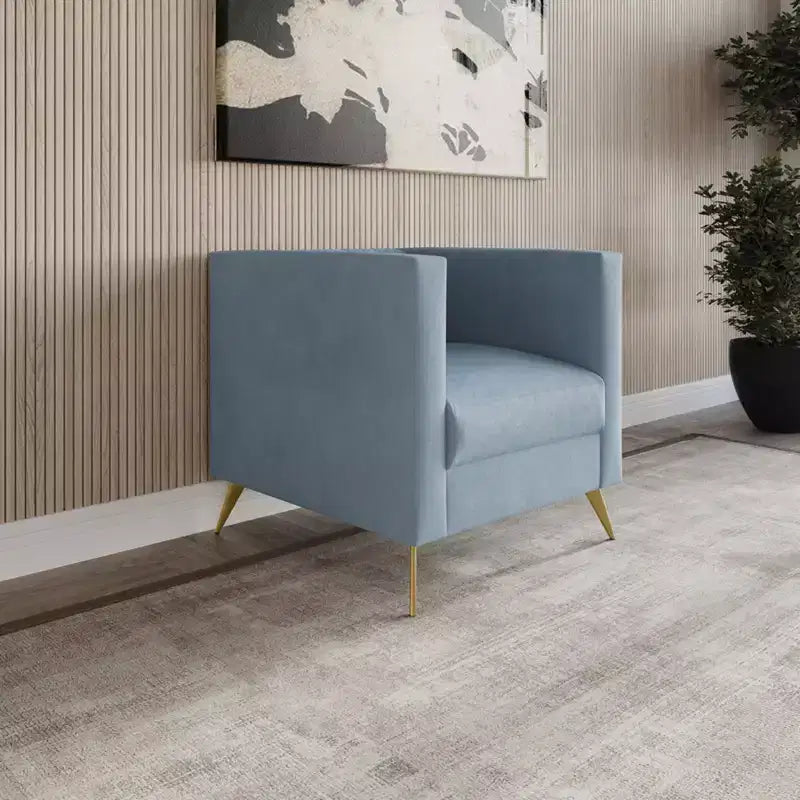 Home Design Weiss Velvet Square Arm Chair
