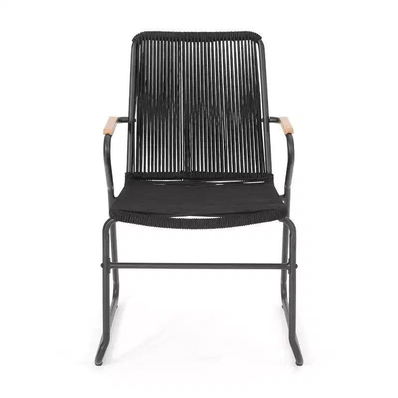 Christopher Knight Home Maggie Outdoor Ensemble de 2 chaises en corde tressée avec table en verre trempé