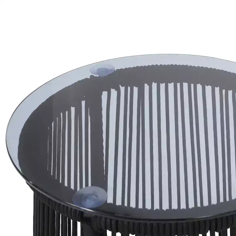 Christopher Knight Home Maggie Outdoor Ensemble de 2 chaises en corde tressée avec table en verre trempé